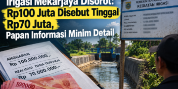 Irigasi Mekarjaya Disorot: Rp100 Juta Disebut Tinggal Rp70 Juta, Papan Informasi Minim Detail